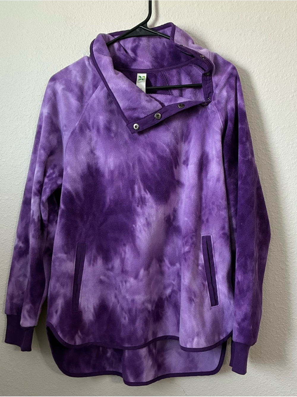 GreenTea Purple Tie-Dye Teddy Jacket